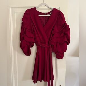 NWT red Alice + Olivia dress with puffy sleeves
